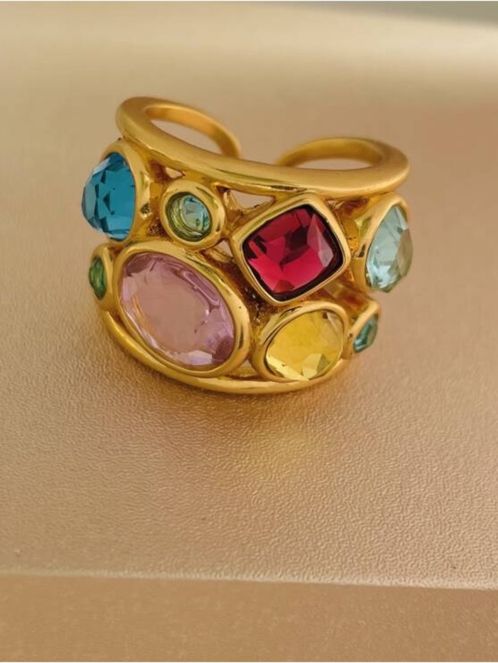 Julie Vos Colorful Gems Gold Ring
